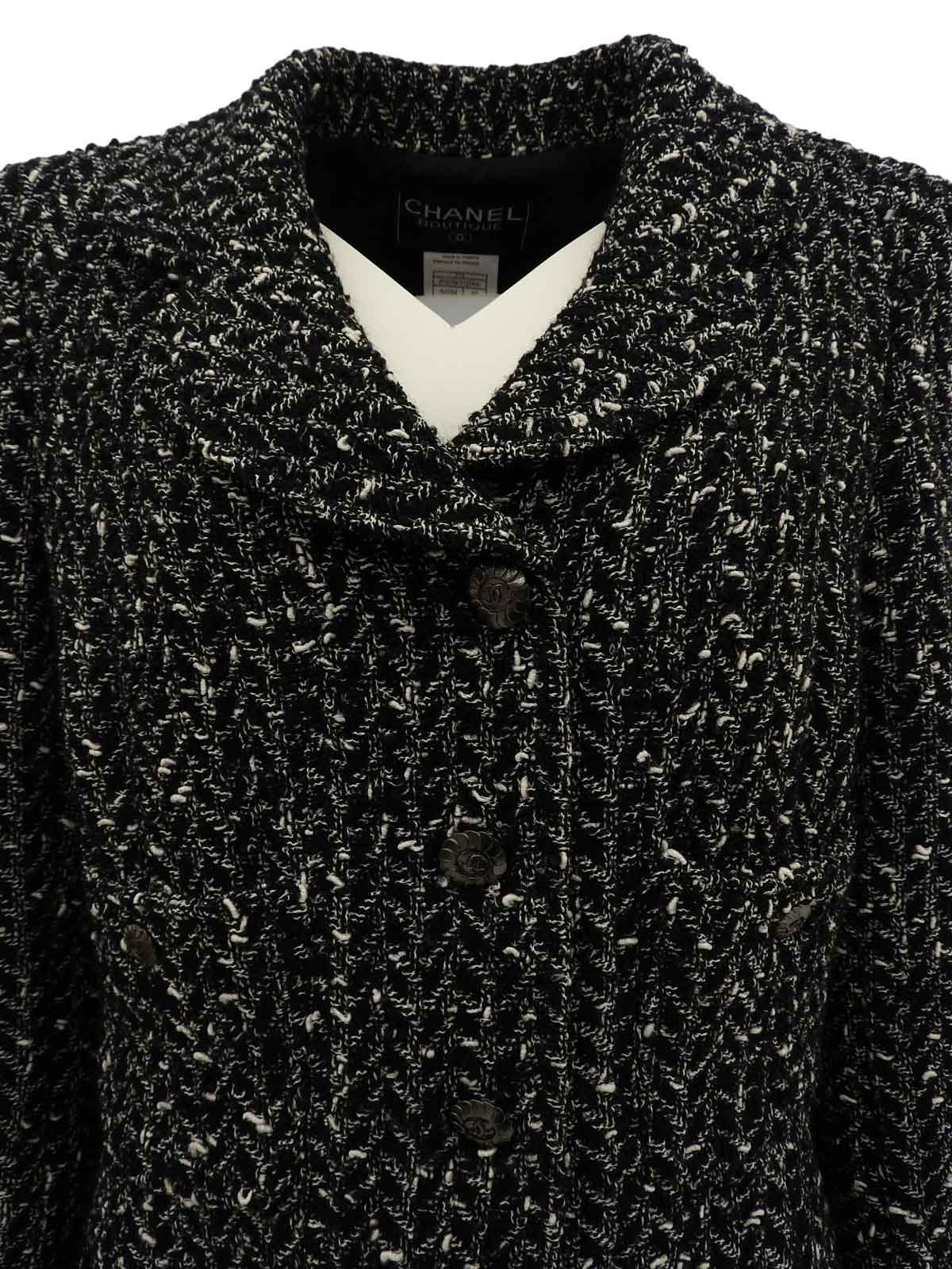 1997年製 ツイードCCマークボタンジャケット ブラック