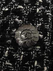 1997年製 ツイードCCマークボタンジャケット ブラック