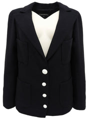 2007年製 シルクCCマークボタンジャケット ブラック/ホワイト