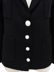 2007年製 シルクCCマークボタンジャケット ブラック/ホワイト