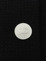 2007年製 シルクCCマークボタンジャケット ブラック/ホワイト