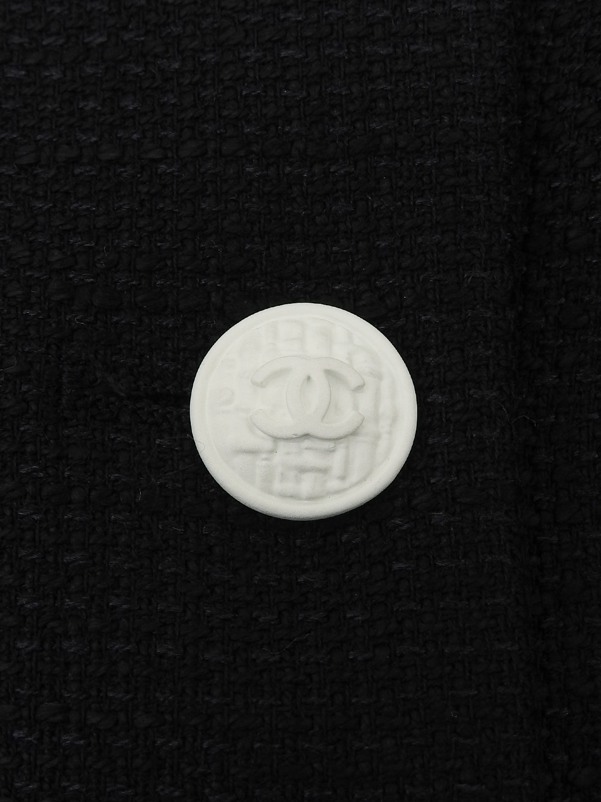 2007年製 シルクCCマークボタンジャケット ブラック/ホワイト