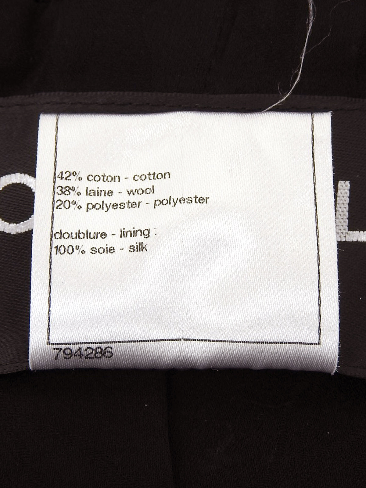 ツイードCCマークボタンノーカラージャケット ブラック/ホワイト