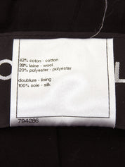 ツイードCCマークボタンノーカラージャケット ブラック/ホワイト