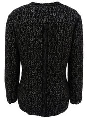 2007年製 ツイードロゴ刺繍パターンCCマークボタンジャケット ブラック