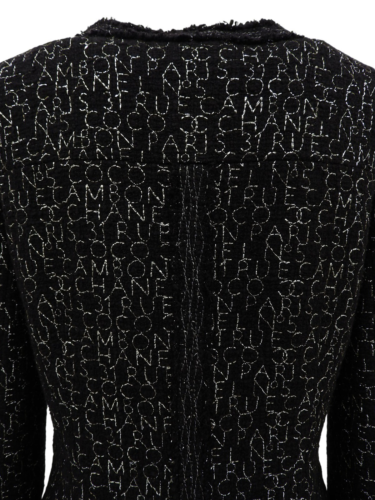 2007年製 ツイードロゴ刺繍パターンCCマークボタンジャケット ブラック