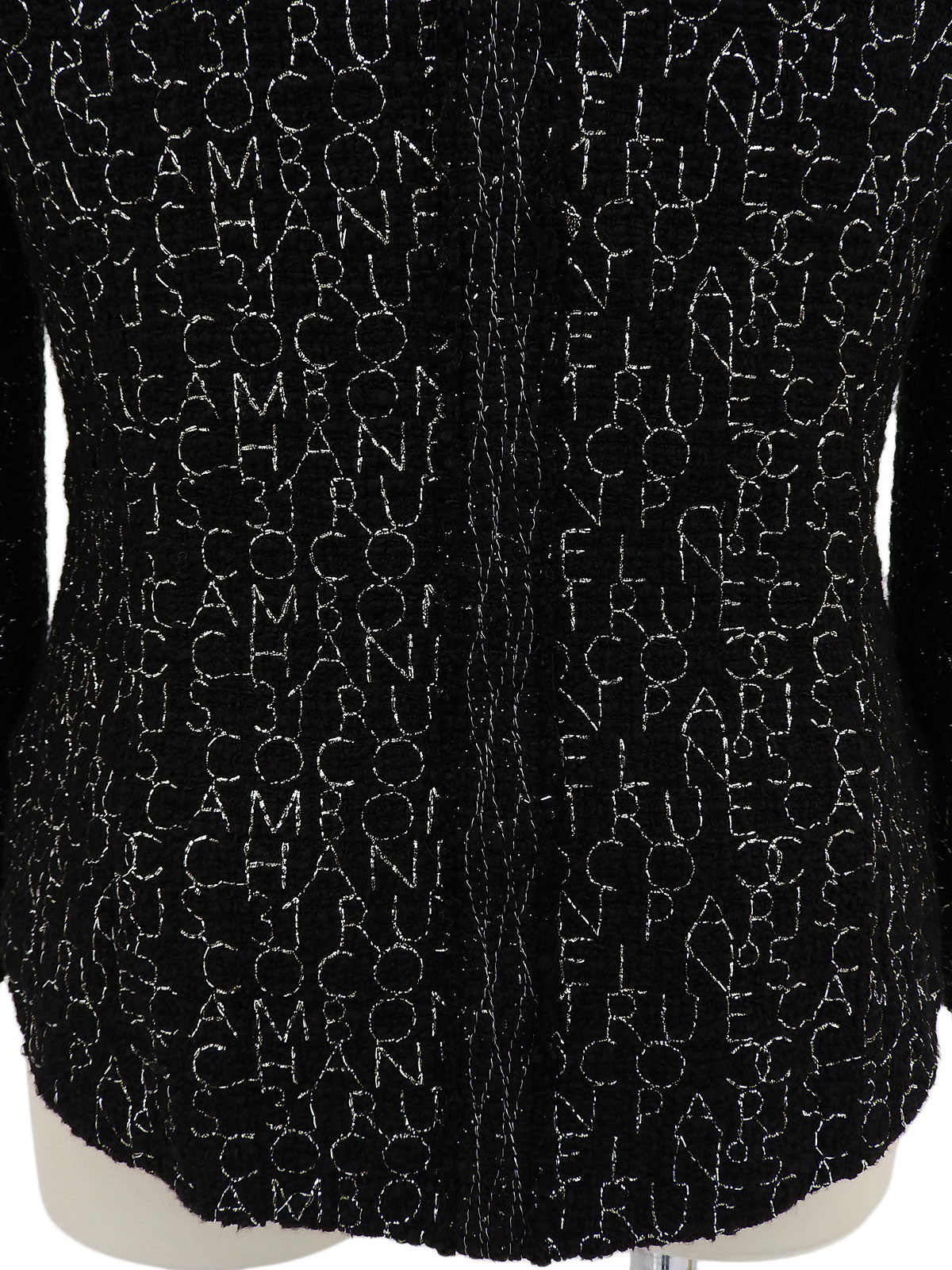 2007年製 ツイードロゴ刺繍パターンCCマークボタンジャケット ブラック