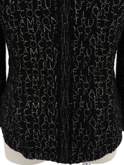 2007年製 ツイードロゴ刺繍パターンCCマークボタンジャケット ブラック