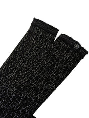 2007年製 ツイードロゴ刺繍パターンCCマークボタンジャケット ブラック