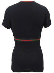 シェリーラインハーフスリーブトップス ブラック/グリーン/レッド