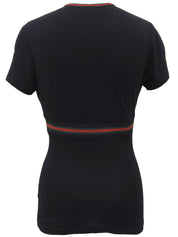 Sherry Line Short Sleeve Top Black/Green/Red