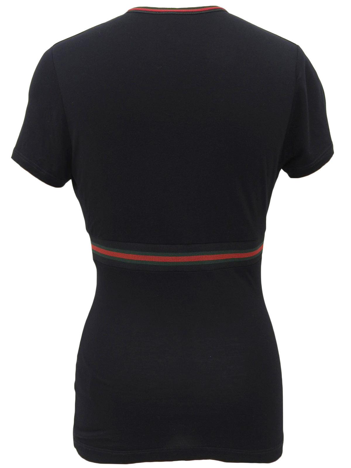 シェリーライン半袖トップス ブラック/グリーン/レッド