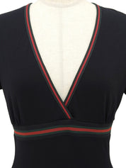 Sherry Line Short Sleeve Top Black/Green/Red