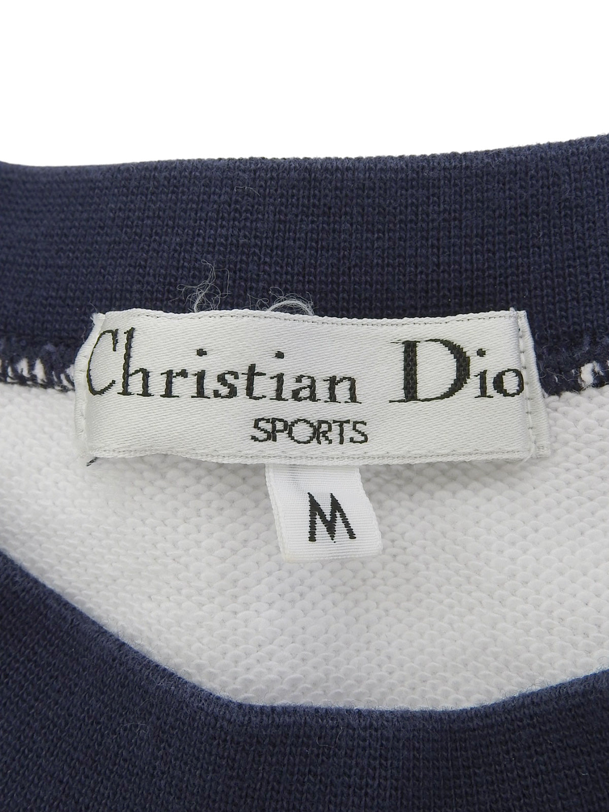 バイカラーロゴ刺繍半袖スウェット ホワイト/ネイビー