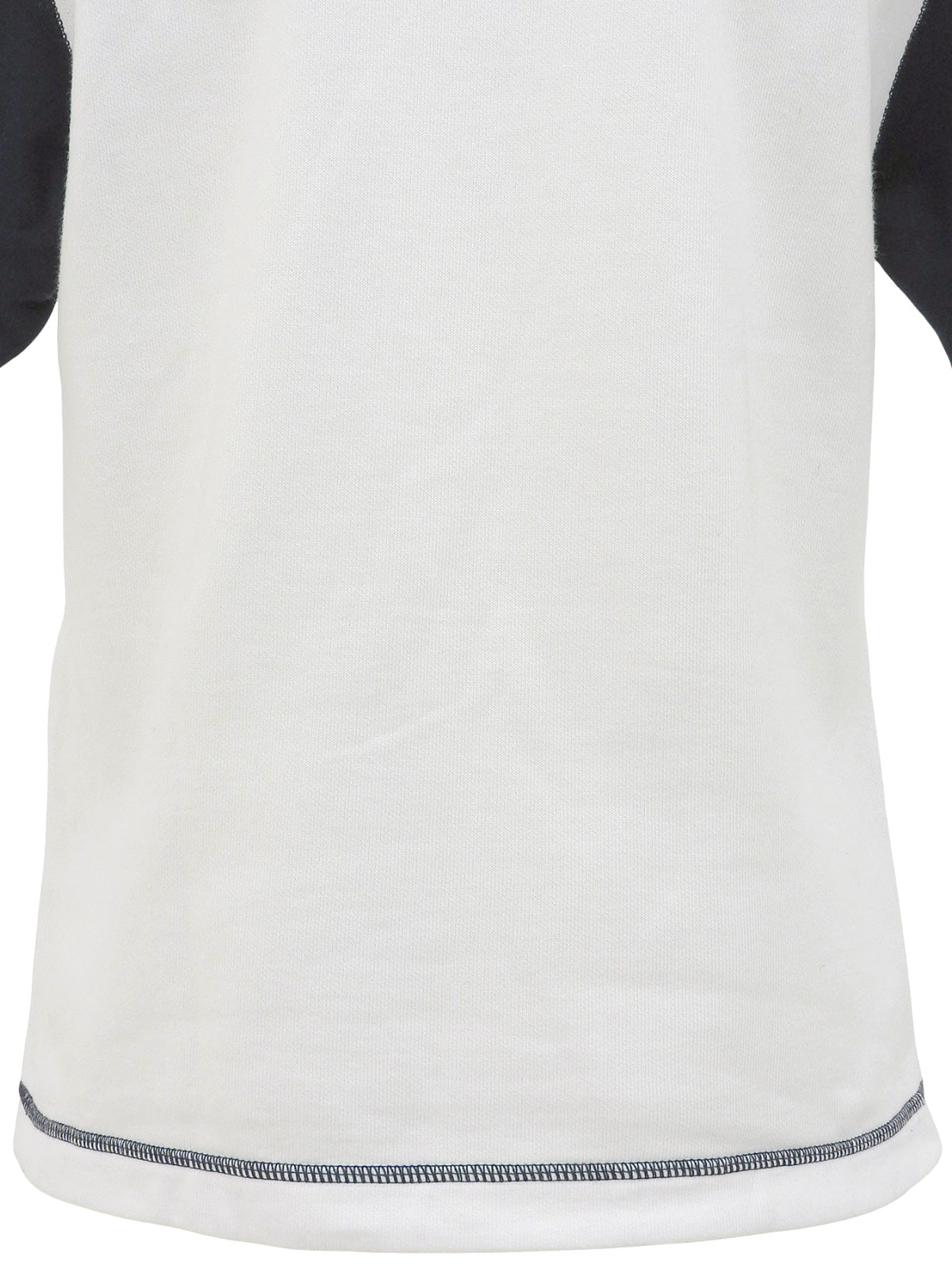 白色/藏青色双色刺绣logo短袖卫衣