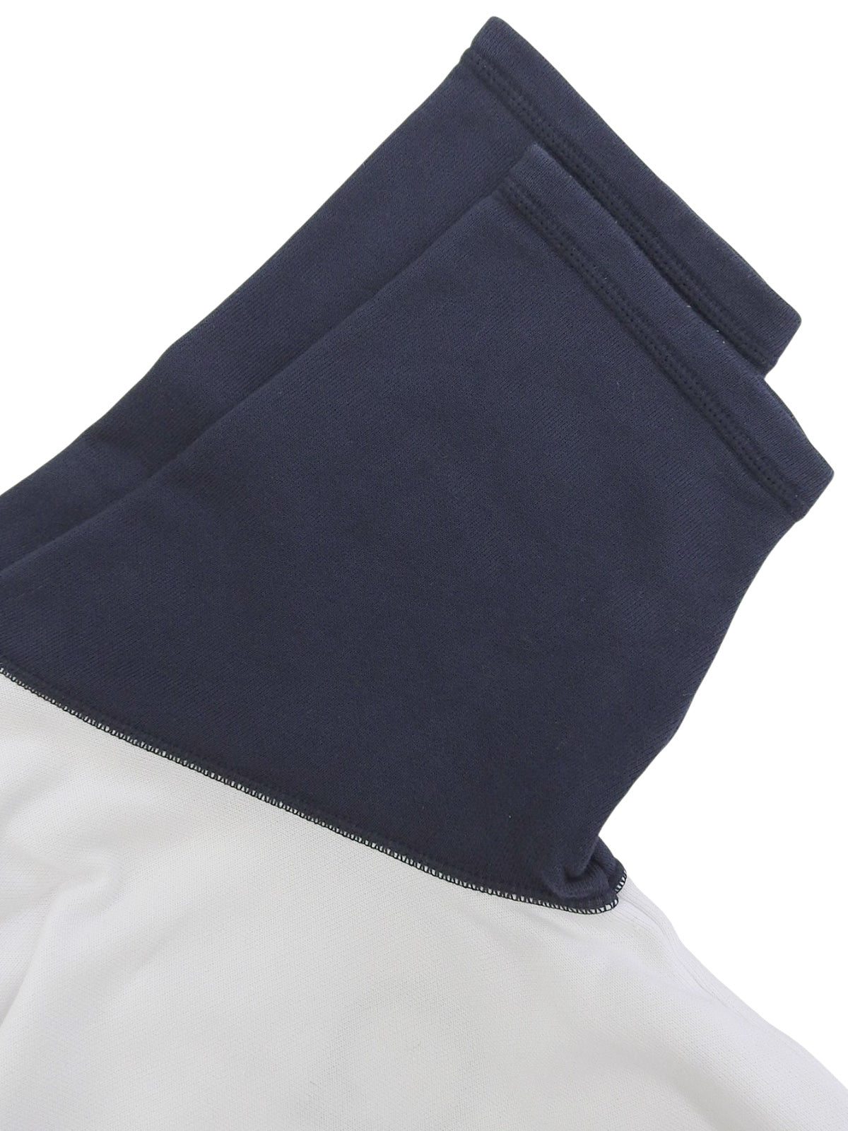 バイカラーロゴ刺繍半袖スウェット ホワイト/ネイビー