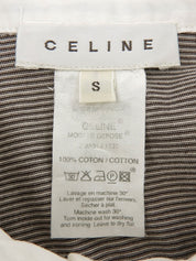 ボーダーパターンロゴ刺繍ポロシャツ ブラウン/ホワイト