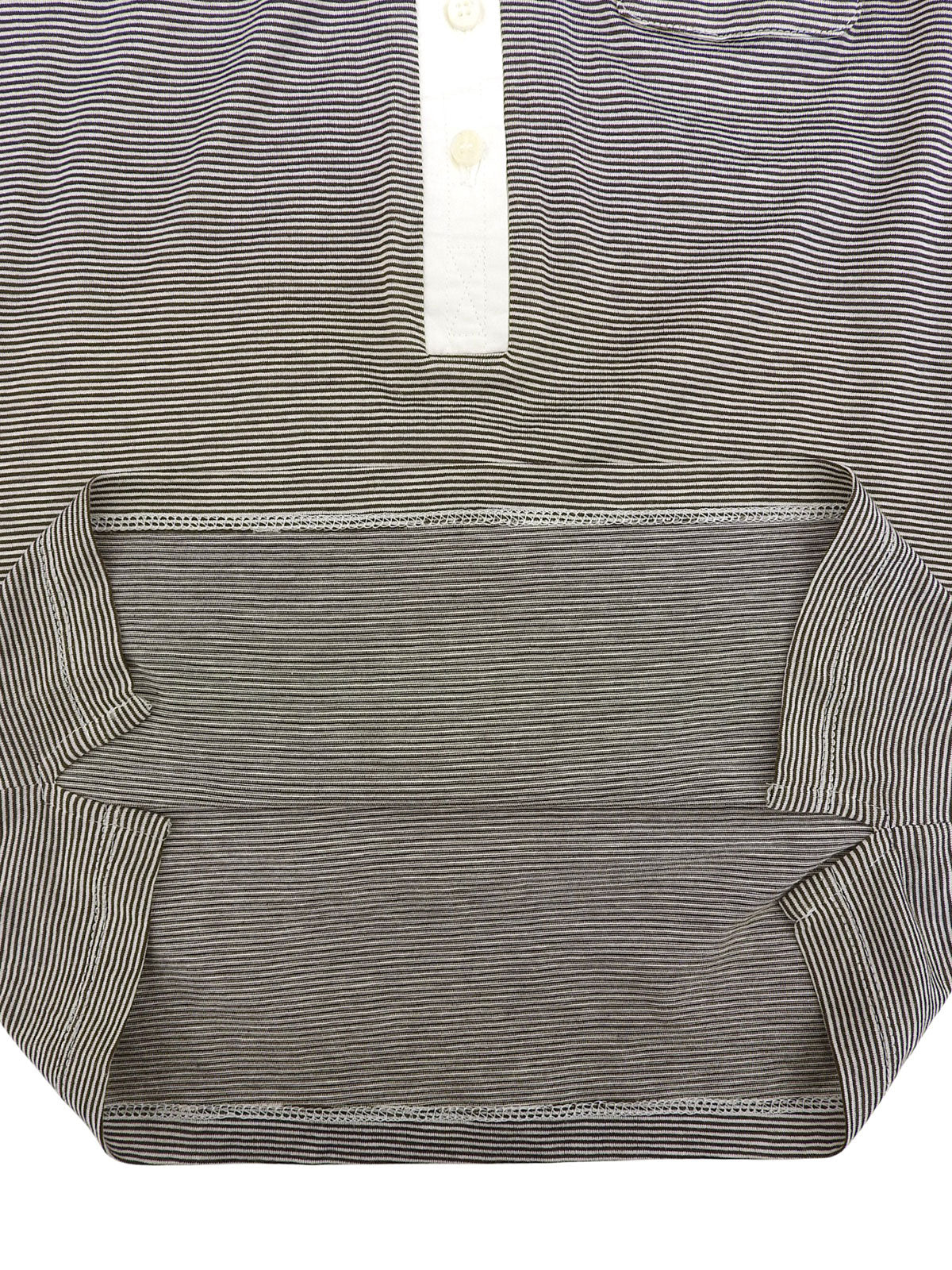 ボーダーパターンロゴ刺繍ポロシャツ ブラウン/ホワイト