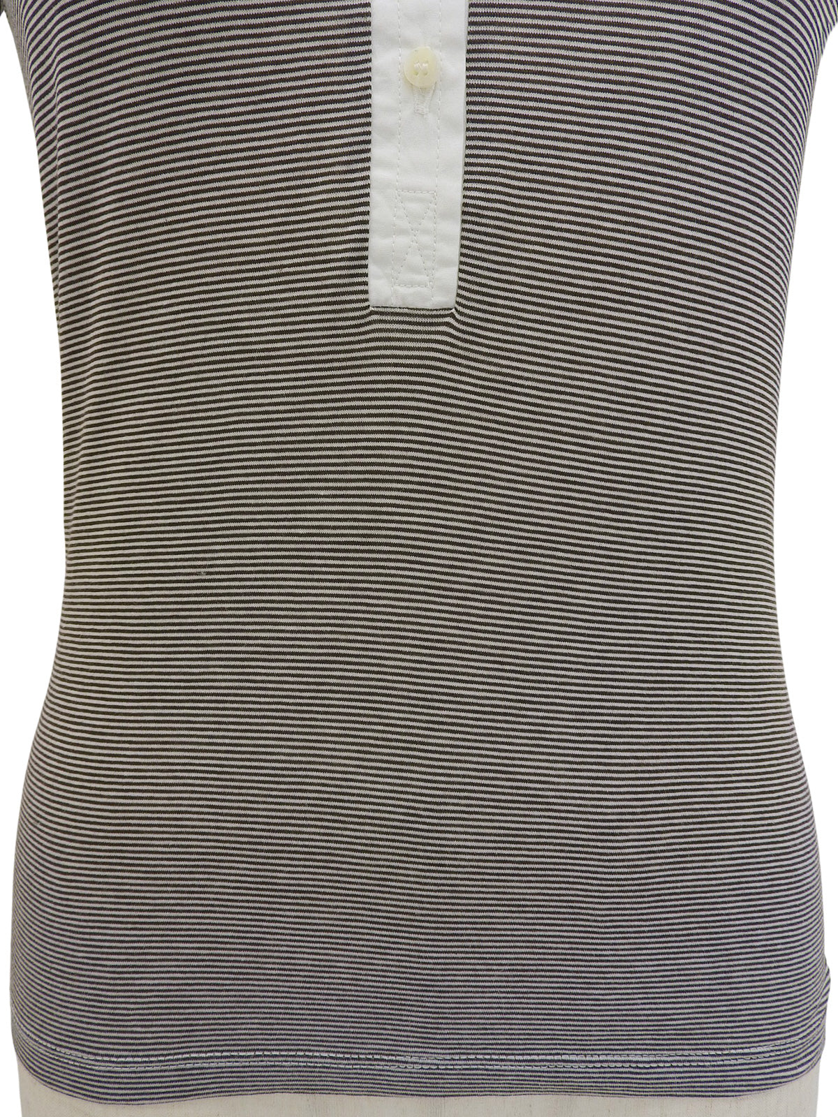 ボーダーパターンロゴ刺繍ポロシャツ ブラウン/ホワイト