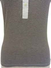 ボーダーパターンロゴ刺繍ポロシャツ ブラウン/ホワイト