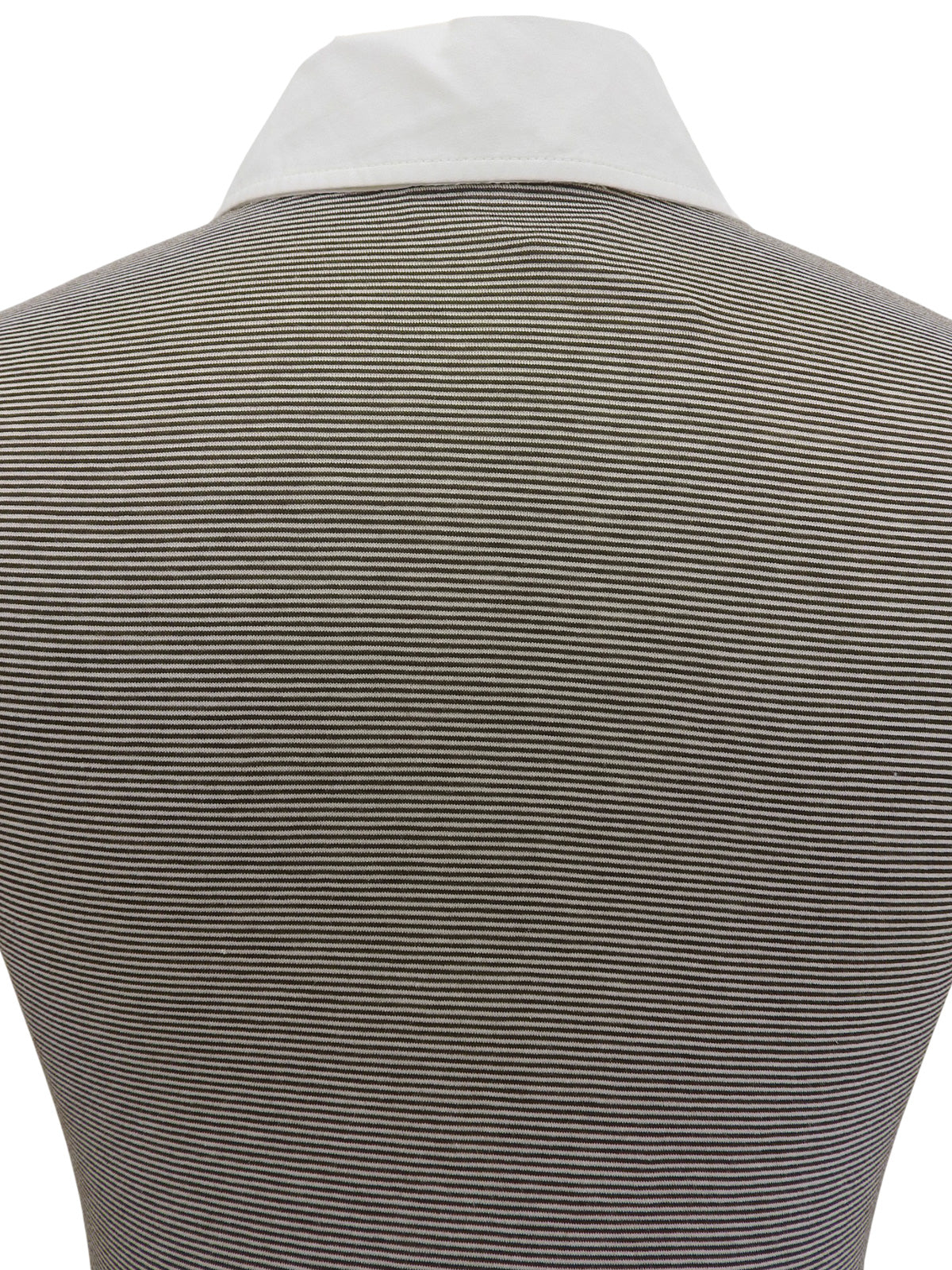 ボーダーパターンロゴ刺繍ポロシャツ ブラウン/ホワイト