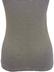 ボーダーパターンロゴ刺繍ポロシャツ ブラウン/ホワイト