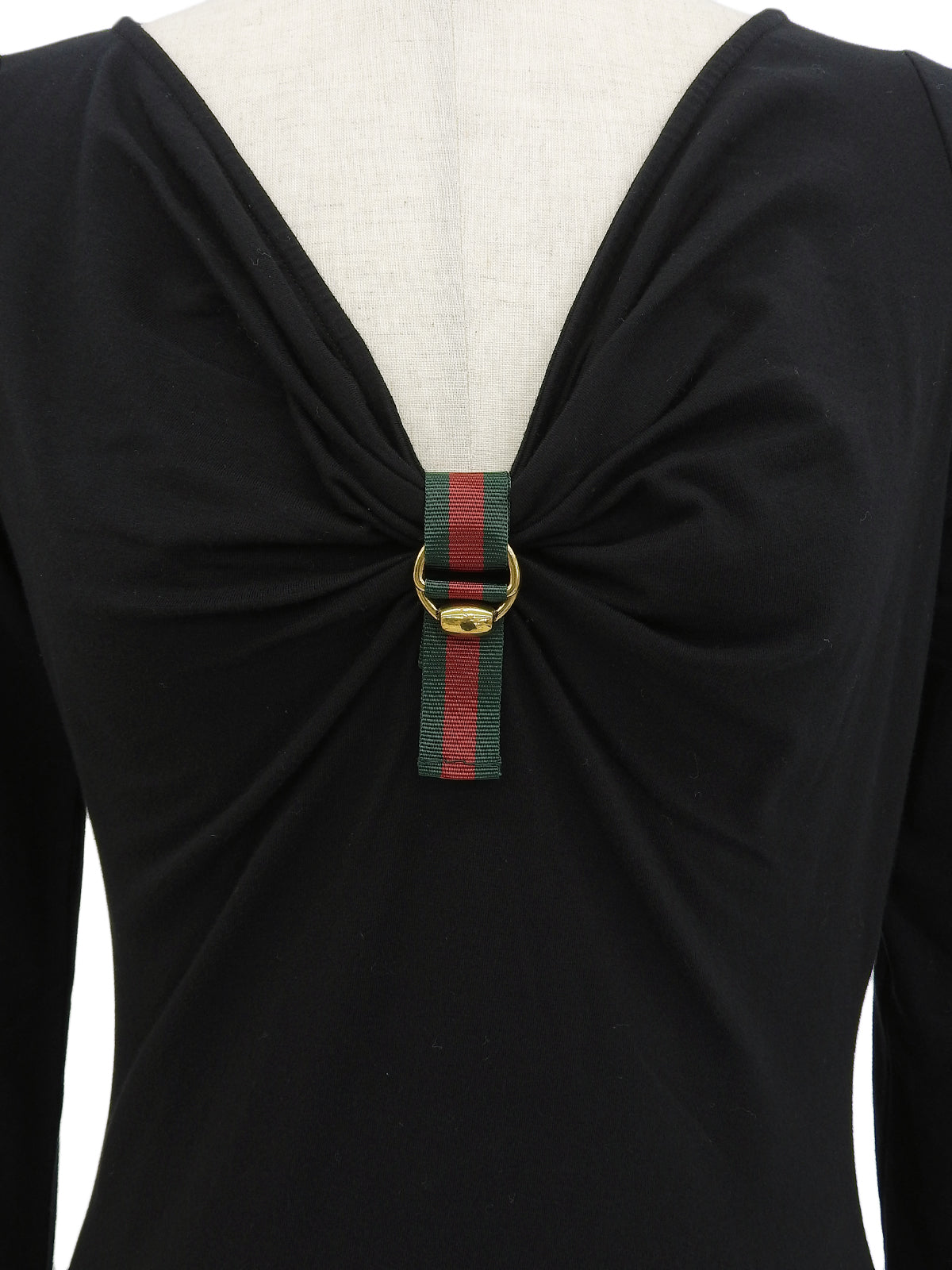 シェリーライン長袖トップス ブラック