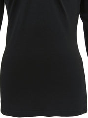 シェリーライン長袖トップス ブラック