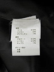 ウールロゴボタンダブルブレストロングコート ネイビー