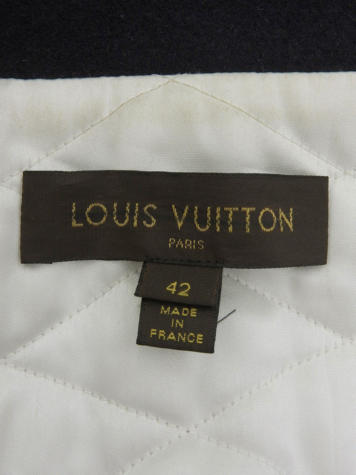 ウールロゴボタンダブルブレストロングコート ネイビー