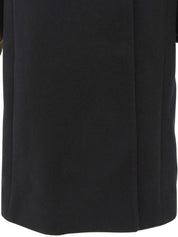 ウールロゴボタンダブルブレストロングコート ネイビー