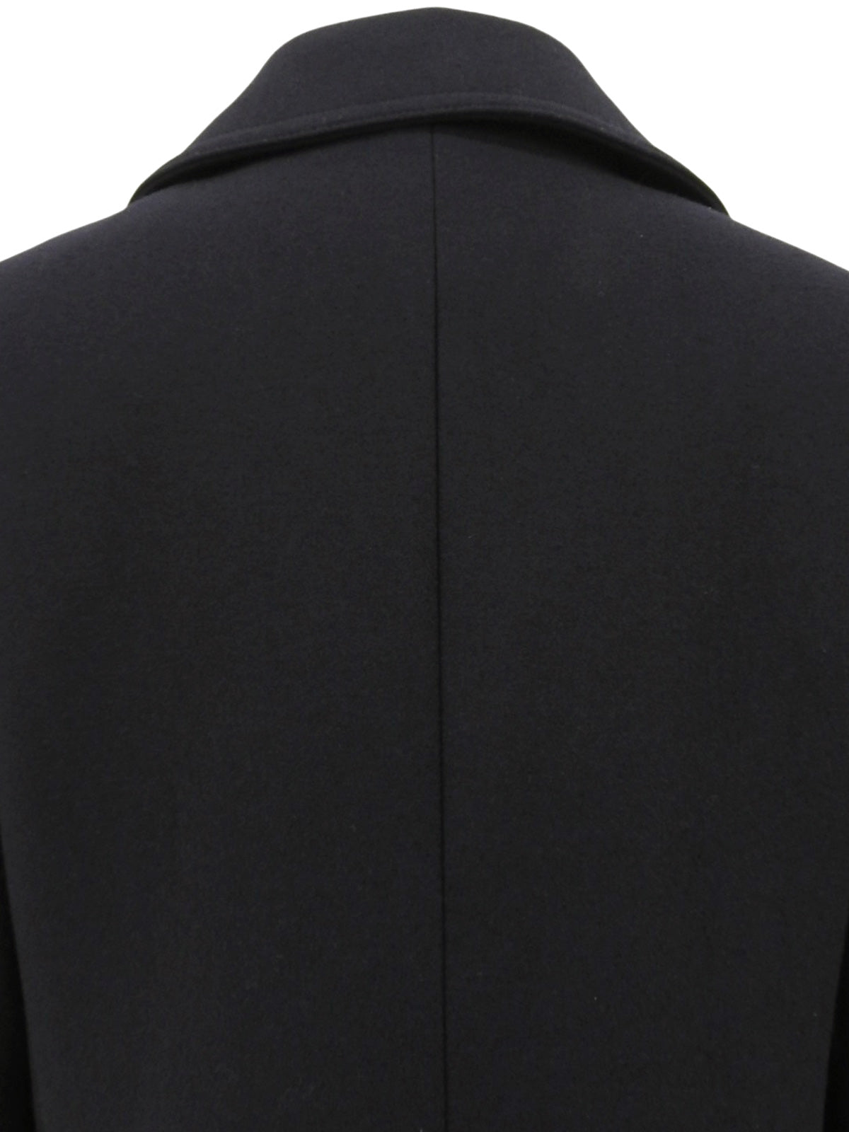 ウールロゴボタンダブルブレストロングコート ネイビー