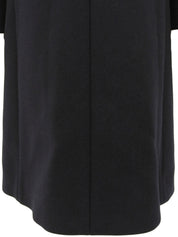 ウールロゴボタンダブルブレストロングコート ネイビー