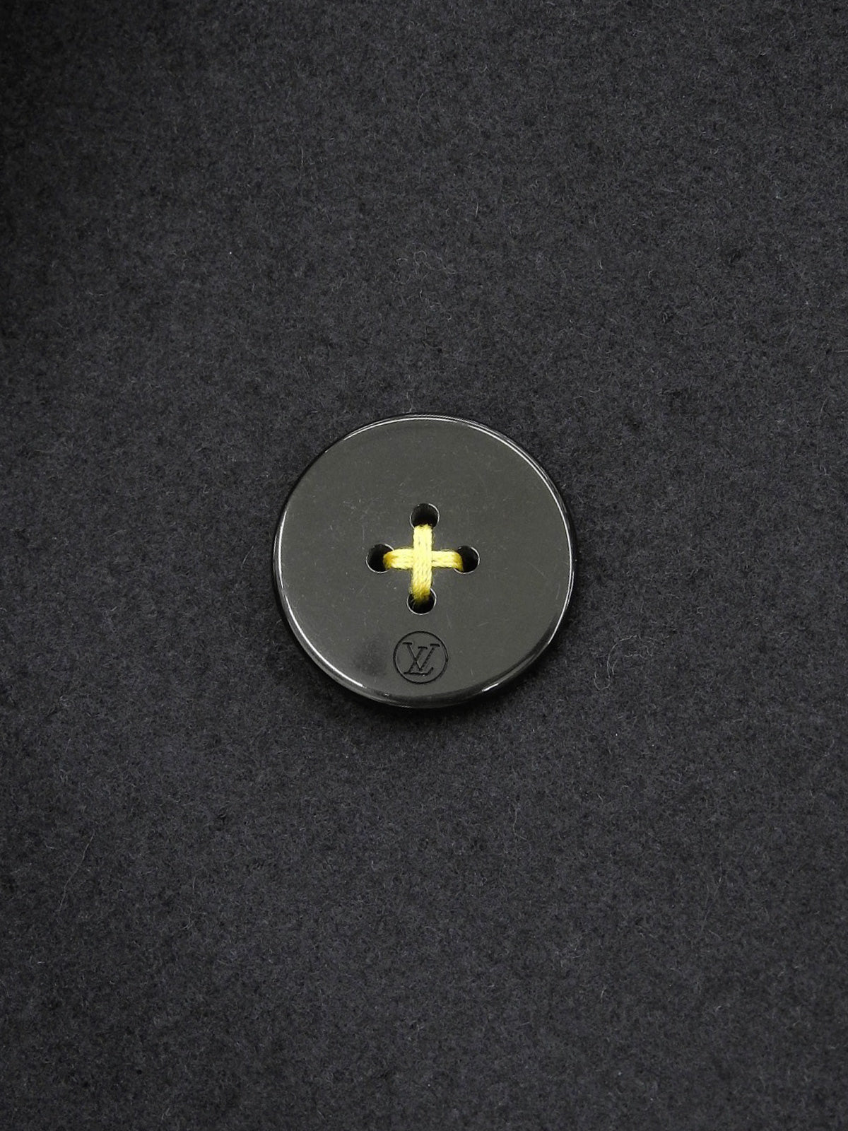 ウールロゴボタンダブルブレストロングコート ネイビー