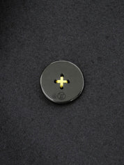 ウールロゴボタンダブルブレストロングコート ネイビー