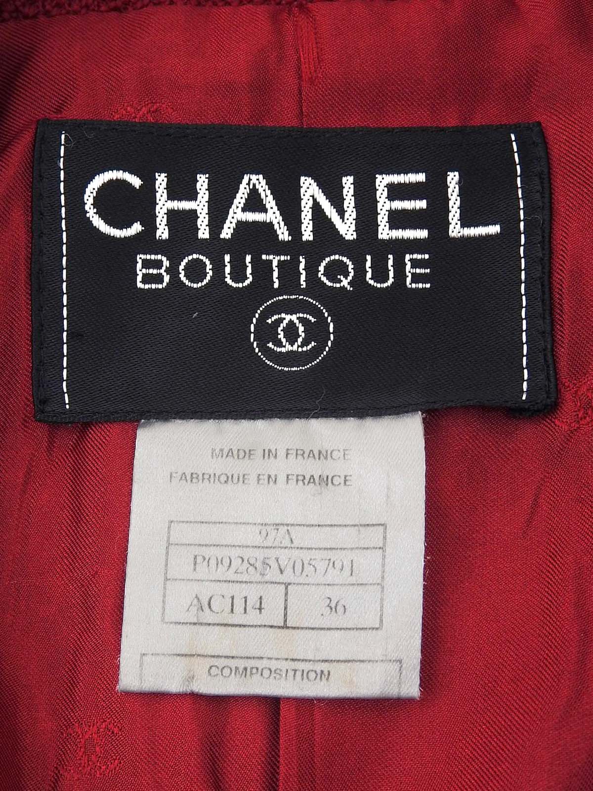 1997年製 CCマークデザインボタンジャケット ボルドー