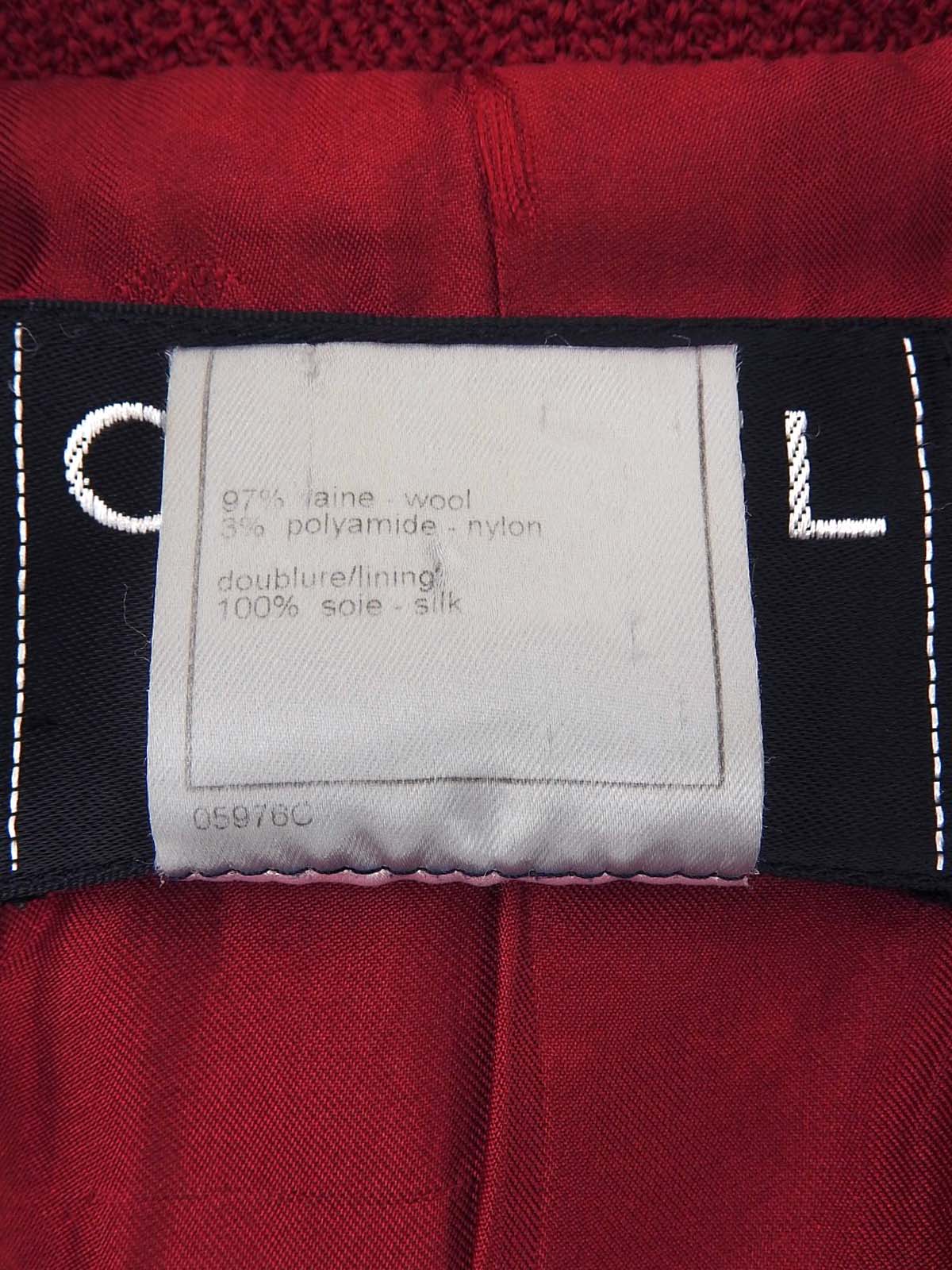 1997年製 CCマークデザインボタンジャケット ボルドー