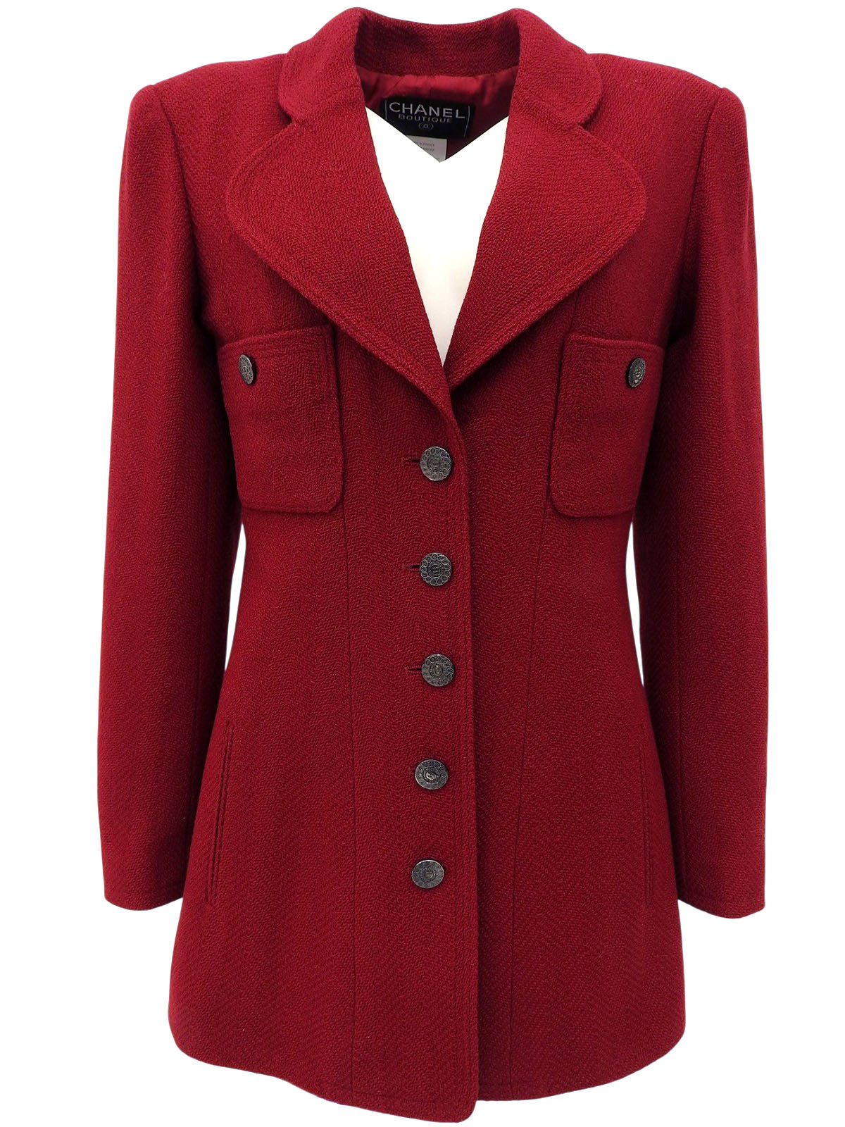 1997年製 CCマークデザインボタンジャケット ボルドー