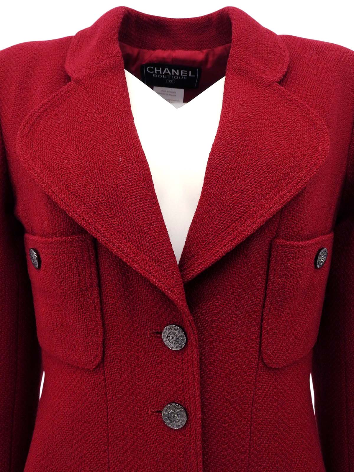 1997年製 CCマークデザインボタンジャケット ボルドー