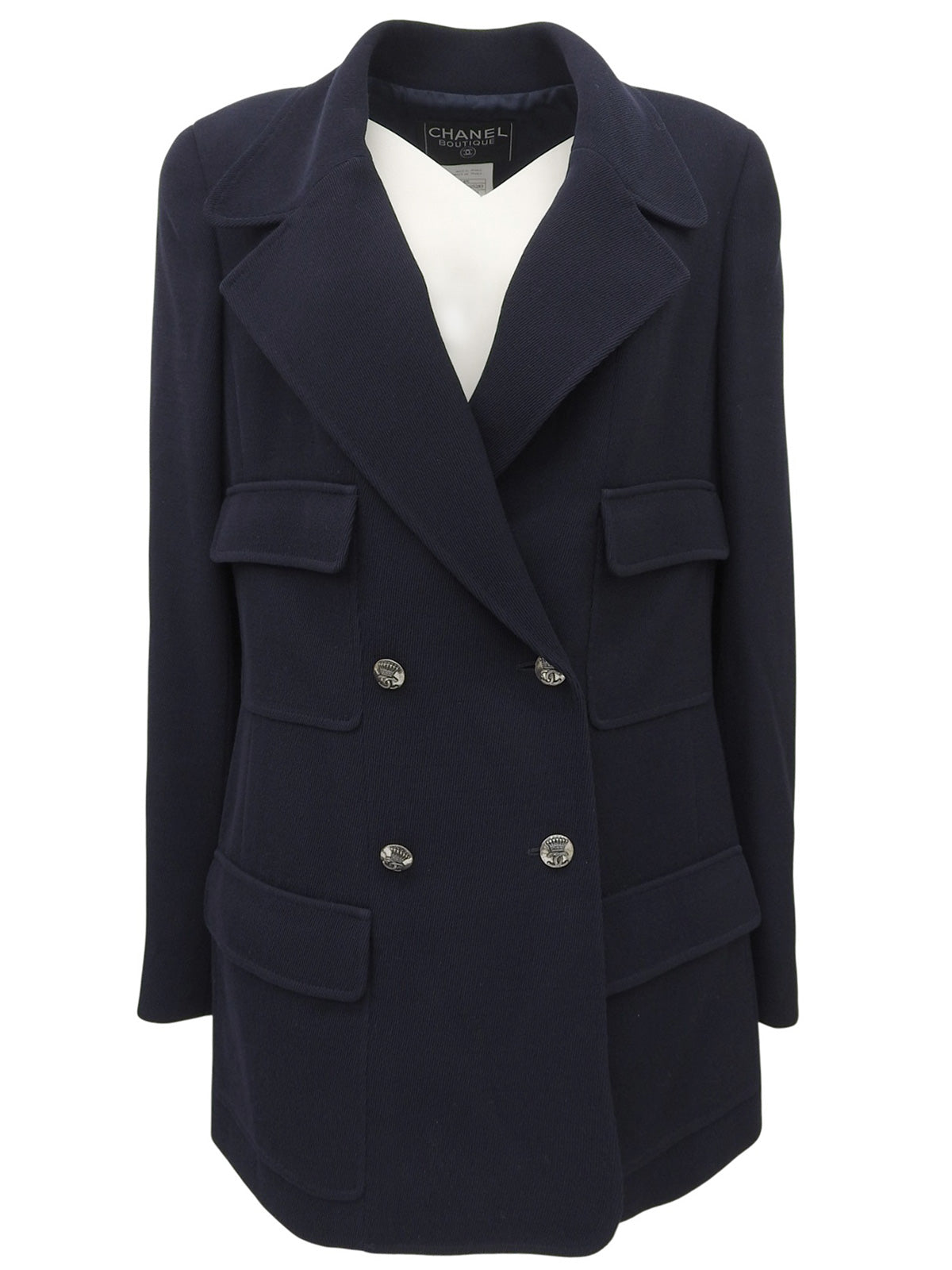 1997年製 ウールCCマークボタンジャケット ネイビー