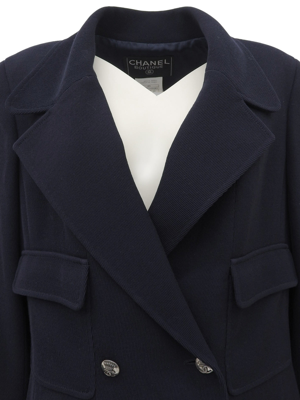 1997年製 ウールCCマークボタンジャケット ネイビー