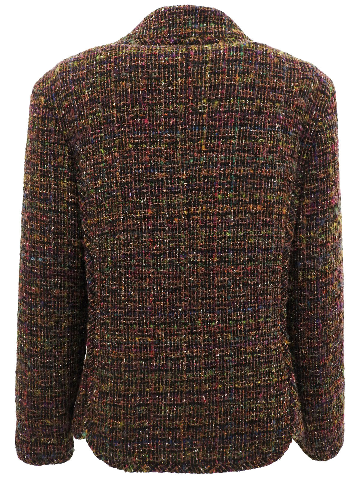 1998年製 ツイードCCマークボタンラウンドカラージャケット ブラウン/マルチ