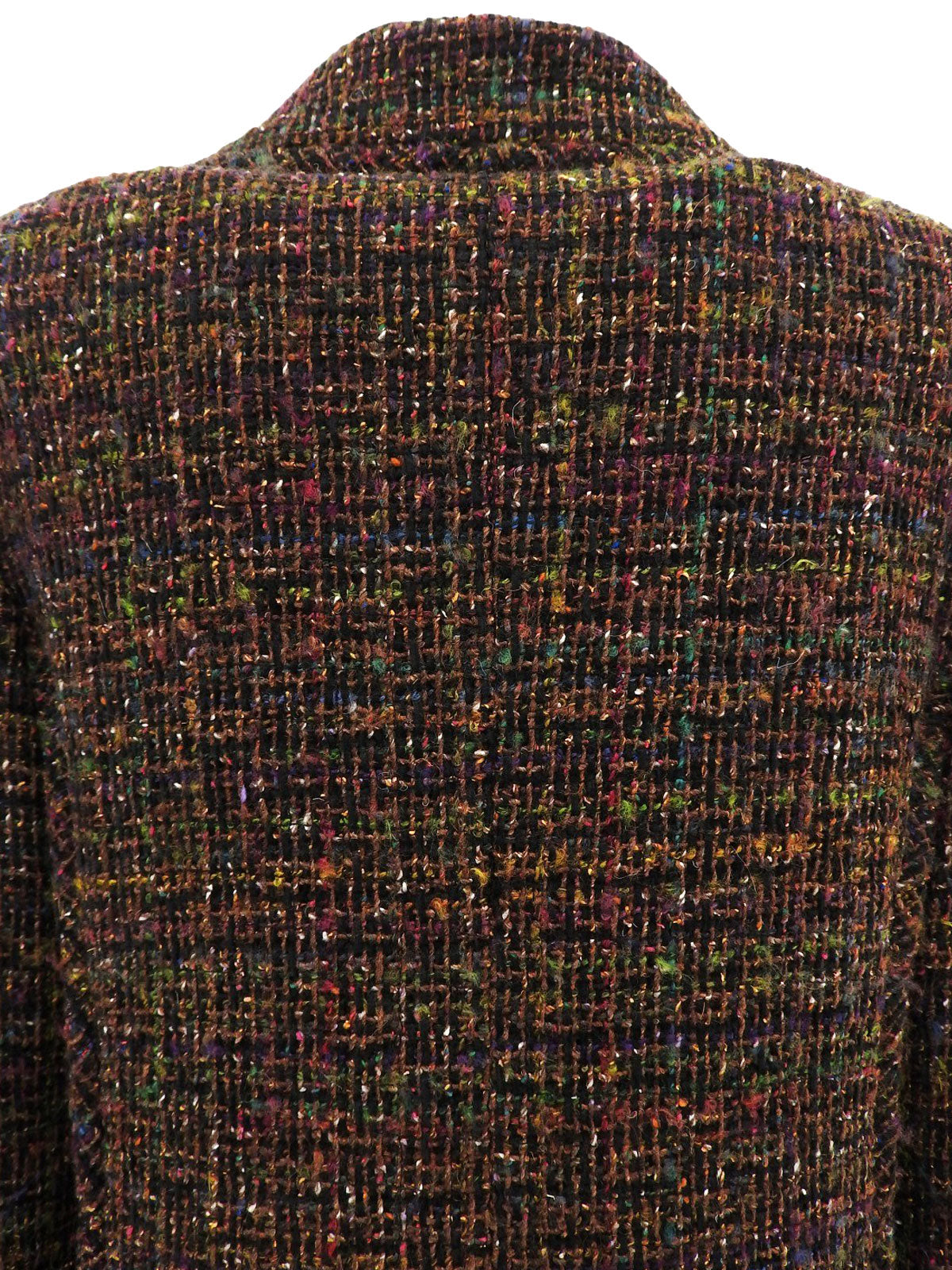 1998年製 ツイードCCマークボタンラウンドカラージャケット ブラウン/マルチ