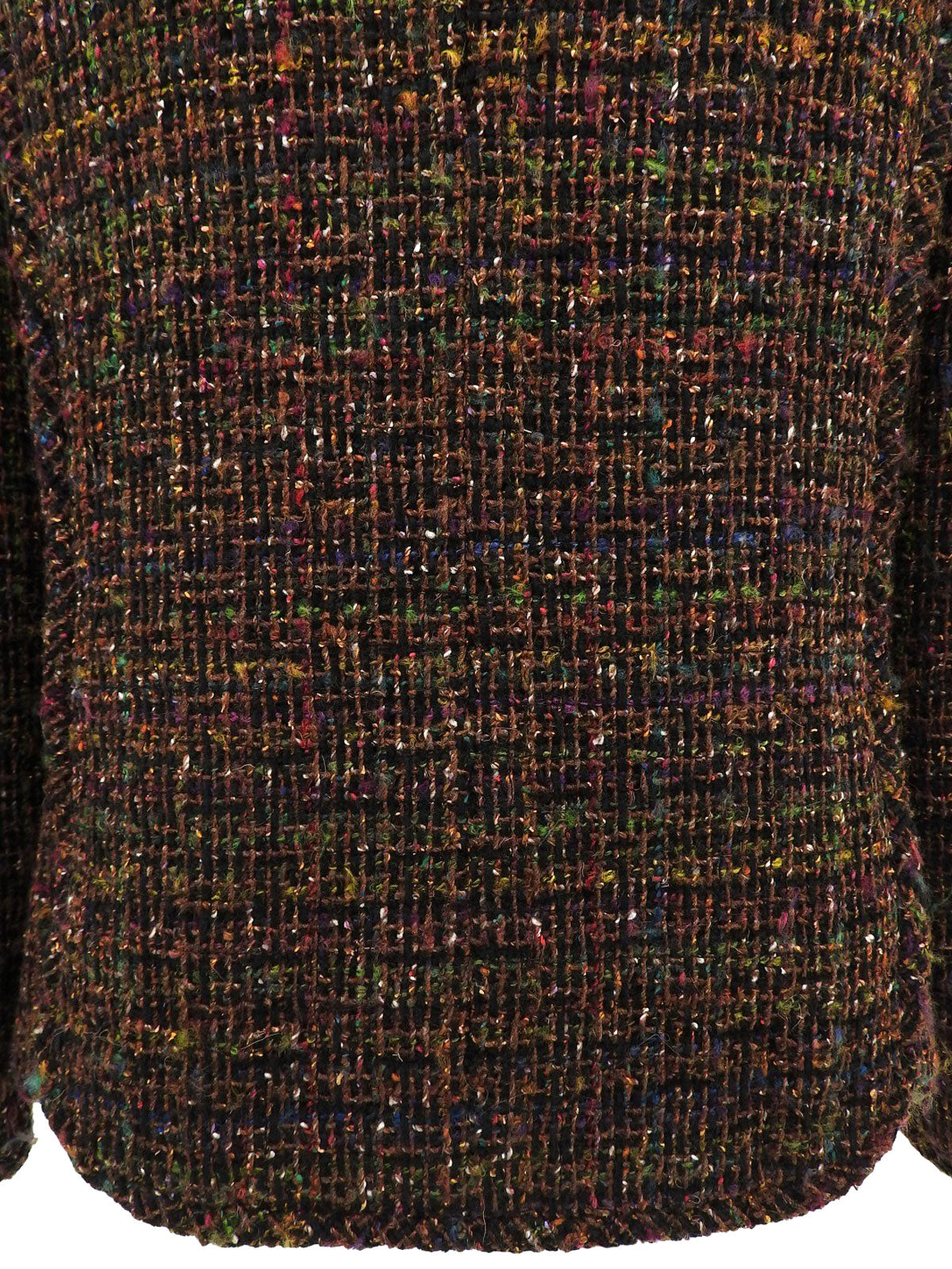 1998年製 ツイードCCマークボタンラウンドカラージャケット ブラウン/マルチ