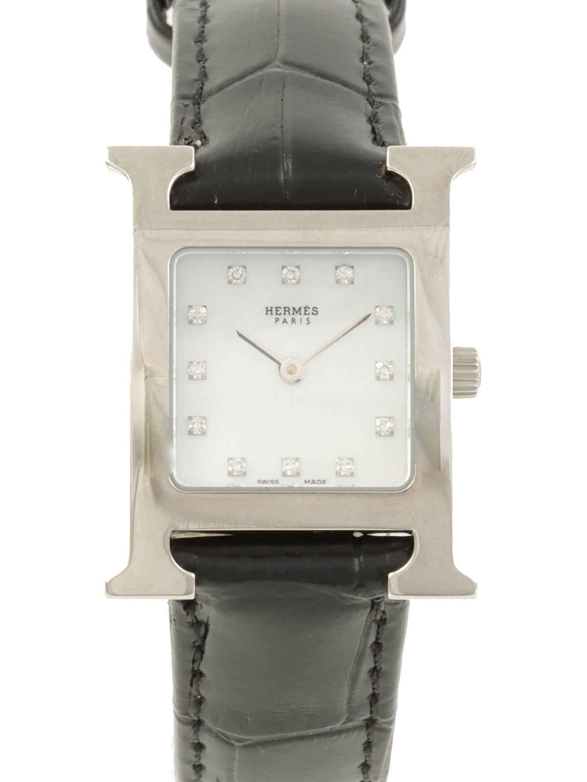 Hウォッチ シルバー/ブラック/ホワイトシェル