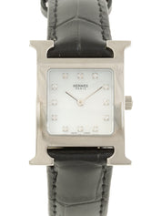 Hウォッチ シルバー/ブラック/ホワイトシェル