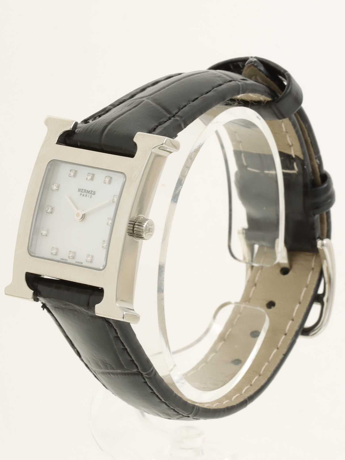 Hウォッチ シルバー/ブラック/ホワイトシェル