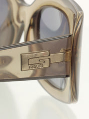 侧面Logo铭牌太阳镜 卡其色