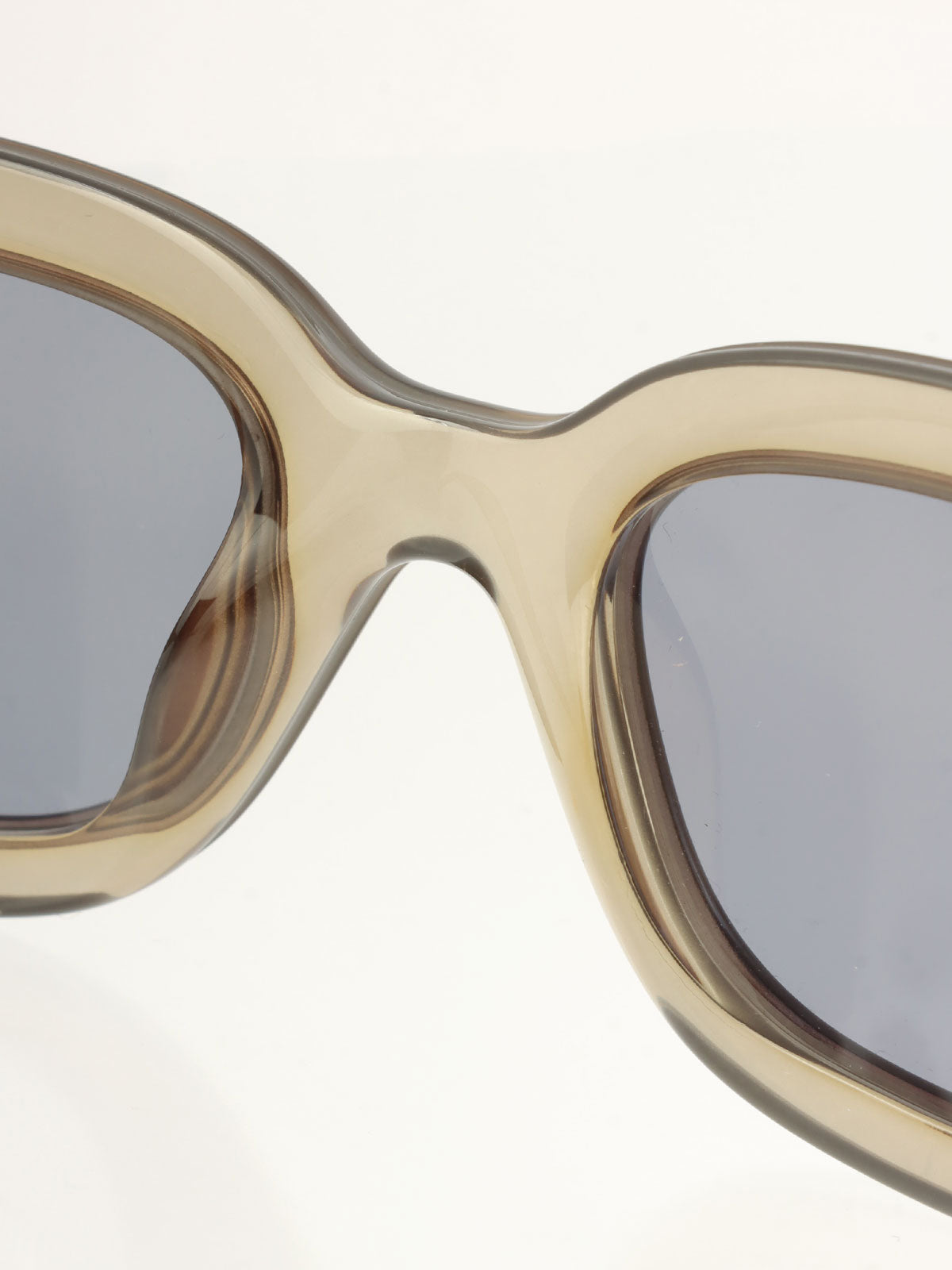 侧面Logo铭牌太阳镜 卡其色