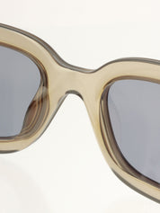 侧面Logo铭牌太阳镜 卡其色